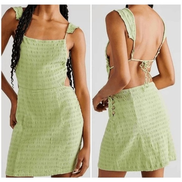 Free People Dresses & Skirts - Free People Beyond Chic Mini Dress - Green Large Strappy Backless